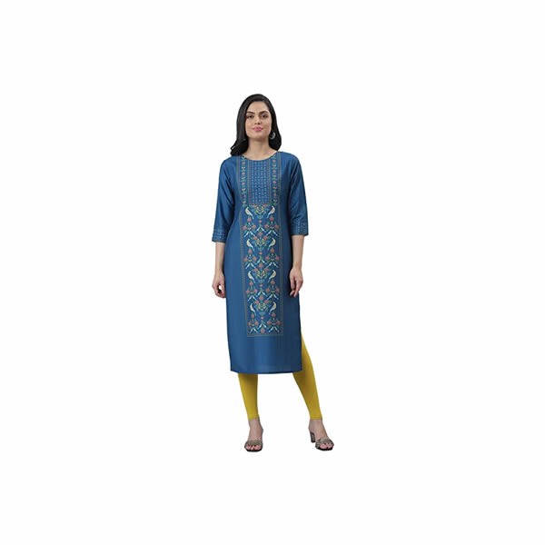 Women Poly Muslin Digital Printed Straight Readymade Kurti