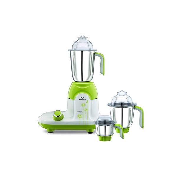 Bajaj Twister Deluxe 750-Watt Mixer Grinder with 3 Jars (White)