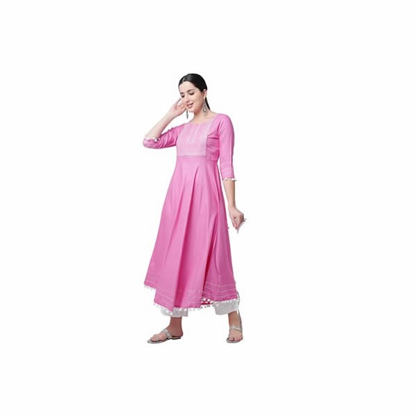Fashion Women's Rayon Embroidered A-Line Long Kurta