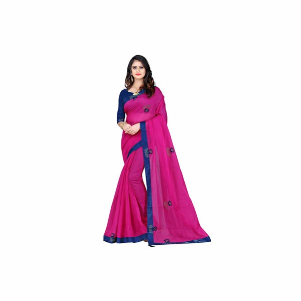 Stylish Sarees Women's Chanderi Cotton Silk Saree With Blouse Piece