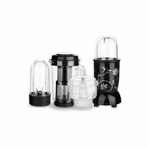 Wonderchef Nutri Blend Complete Kitchen Machine, 22000 RPM Mixer Grinder, Blender, Chopper, Juicer, Stainless Steel Blades, 4 Unbreakable Jars, 2 Years Warranty, 400-Watt, Black,