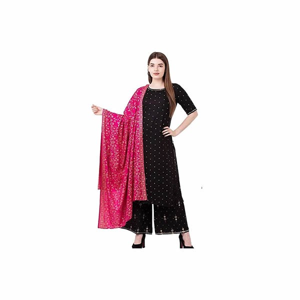 Liven up your ethnic collection with this yellow kurta ,palazzo with Dupatta suit Set from Brand Pistaa. Decorated with flower motifs against a self-patterned frame for feminine appeal, the straight g