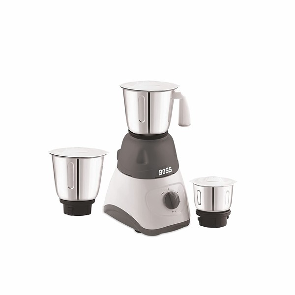 BOSS E205 500-Watt Mixer Grinder, 3 Jars, Grey