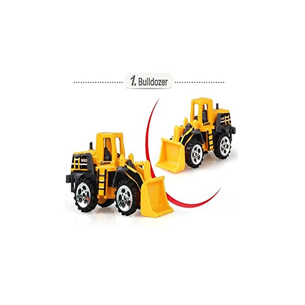Magnova Unbreakable Construction Engineering Power Toy Metal Automobile Car Toys Set Crane Road Roller, Forklift Mixer Truck, Transporter Machine,Oil Tank Dump,Hydraulic Bulldozer Trucks Gift Pack