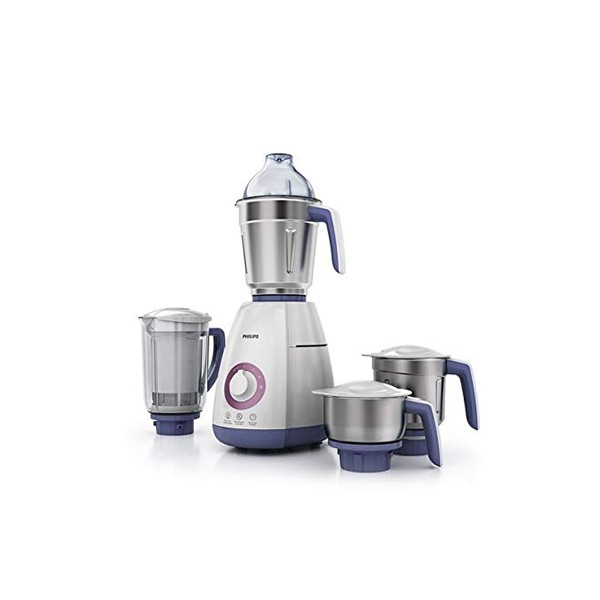 Philips Viva Collection HL7701/00 Mixer Grinder, 750 Watts, 4 Jars (Elegant Lavender and White)