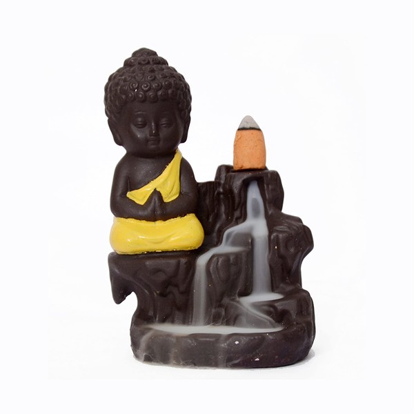 Decora Craft Polyresin Buddha Incense Smoke Burner Fountain, Standard
