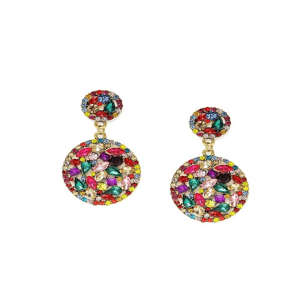 Zaveri Pearls Multicolor Crystal Shine Stones Studded Party Bling Dangle Earring For Women-ZPFK10189