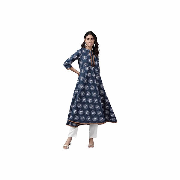 Women's Cotton Blend Printed Anarkali Kurta for Women