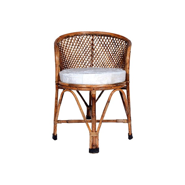 MyCrystal Bamboo Lightweight and Ecofriendly Cane Chair with Cushion for Kids and Adults (Brown, Medium )