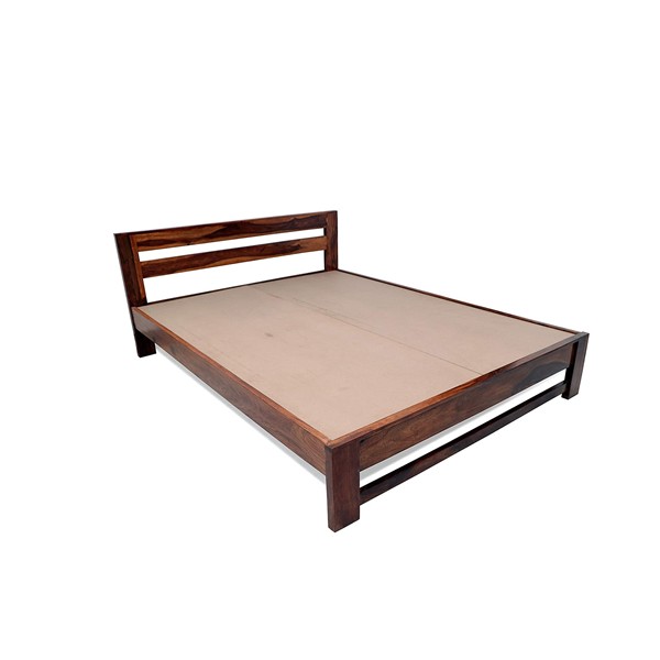 Manglam Furniture Sheesham Wood King Size Bed Without Storage for Bedroom Living Room Home Solid Wood Palang Double Bed Wooden Bed Room Furniture (Natural Finish)