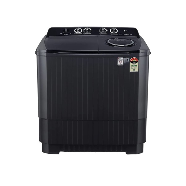 LG 11 kg 5 Star Semi-Automatic Top Loading Washing Machine ( Middle Black, Roller Jet Pulsator), large