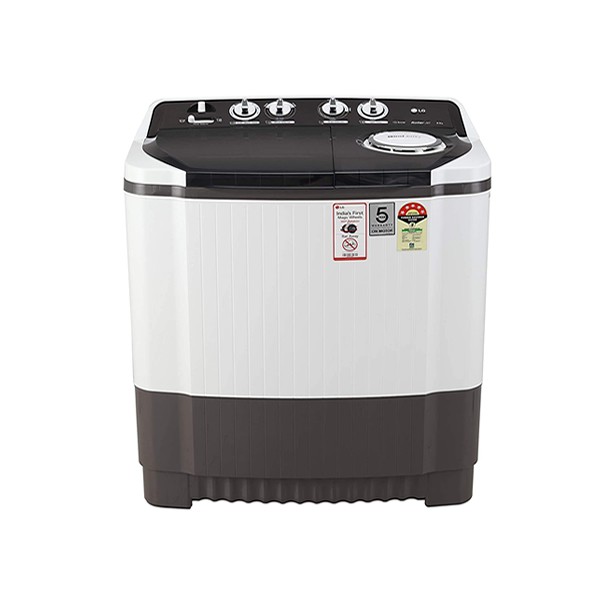 LG 8 Kg 5 Star Semi-Automatic Top Loading Washing Machine (P8035SGMZ, Grey, Collar Scrubber)