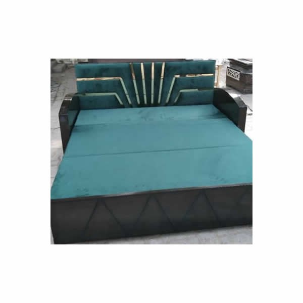 Olive King Sofa Cum Bed with Fabric in Green Color