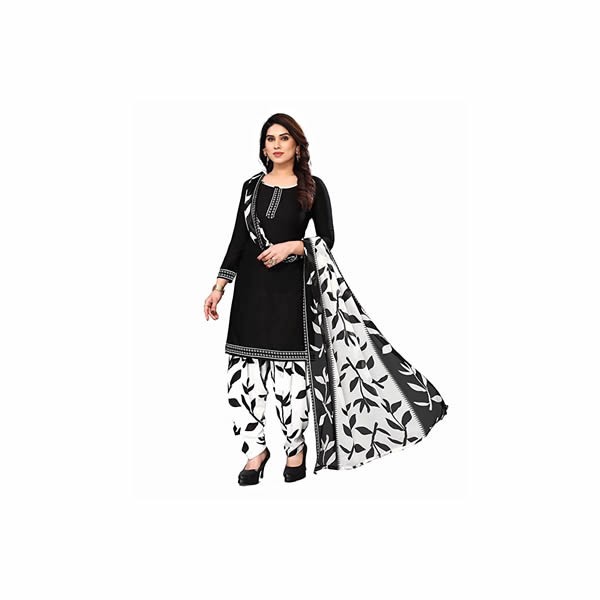 Women's Crepe Printed Unstitched Salwar Suit Dress Material With Dupatta0