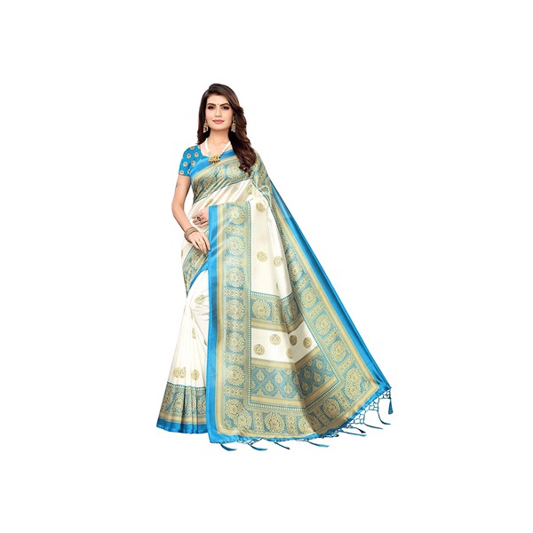 PISARA Women's Banarasi Art Silk Saree With Blouse Piece