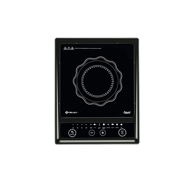 Bajaj Splendid 1200W Induction Cooktop with Pan sensor and Voltage Pro Technology, Black