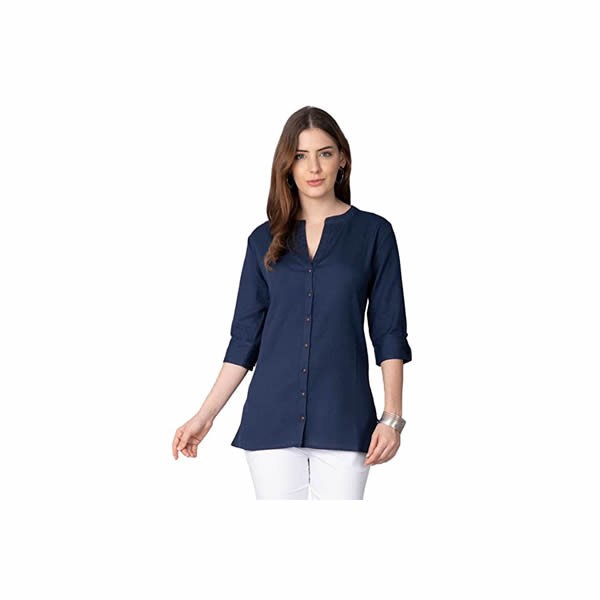 Women's Solid Cotton Top Kurti