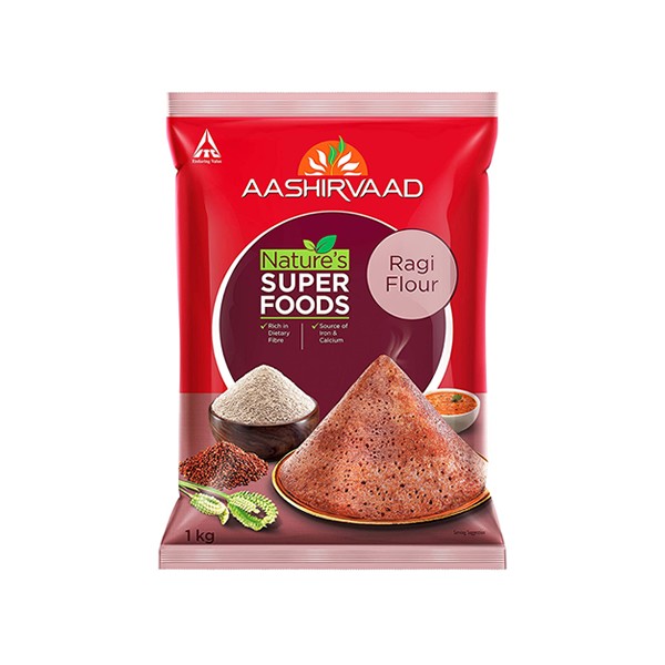 Aashirvaad Nature's Super Foods Ragi Flour Pouch, 1 kg