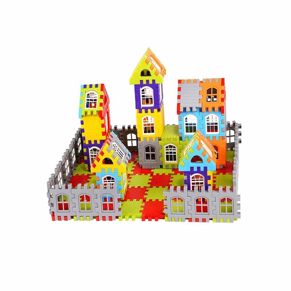 AdiChai 150 PCs Including Attractive Windows Medium Sized Happy Home House Building Blocks with Smooth Rounded Edges