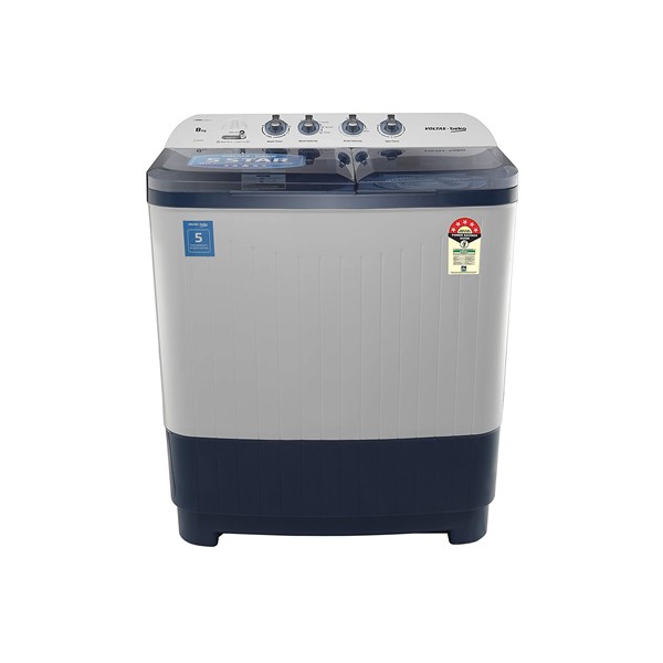 Voltas Beko 8.5 kg Semi-Automatic Top Loading Washing Machine, 2 Casette Filter (WTT85DBLT, Sky Blue)