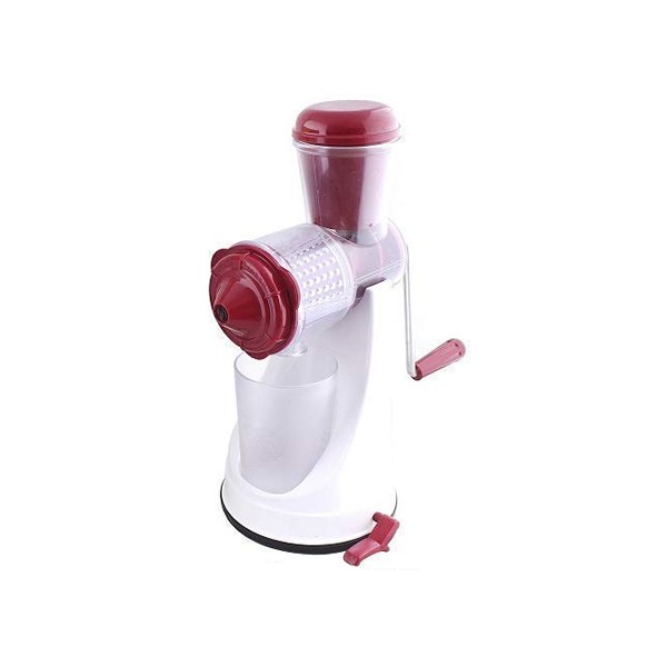 RYLAN Hand Juicer for Fruits and Vegetables with Steel Handle Vacuum Locking System,Shake, Smoothies, Travel Juicer for Fruits and Vegetables,Fruit Juicer for All Fruits,Juice Maker Machine** (Red)