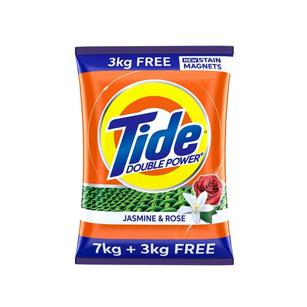Tide Plus Double Power Detergent Washing Powder Jasmine & Rose 7kg + 3kg FREE