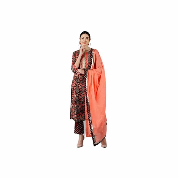 Women's Cotton Printed Kurta Pant Dupatta Set